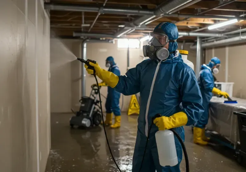 Basement Sanitization and Antimicrobial Treatment process in Hines, OR